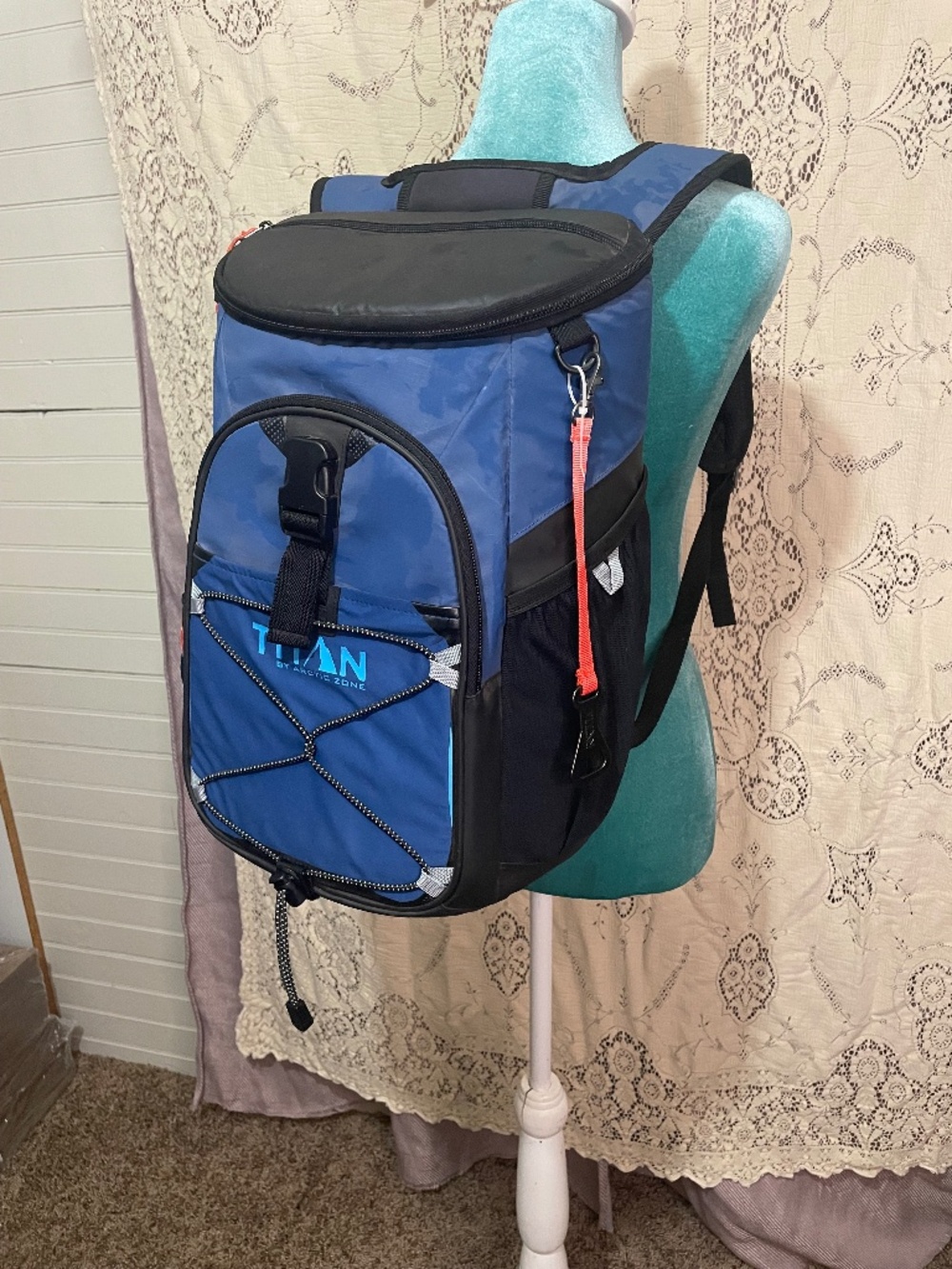 Titan by Arctic Zone 24 Can Backpack Cooler, 16 Quart, Ocean Blue